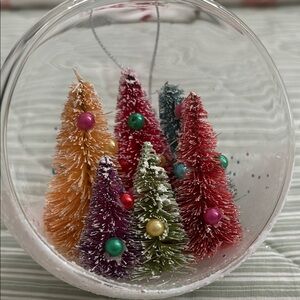 Colorful Tiny Holiday Trees Ornament